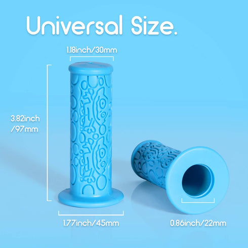 PRUNUS Kids No-Slip Soft Rubber Bike Handlebar Grips - Universal for Bicycles, Scooters, Balance Bikes, MTB