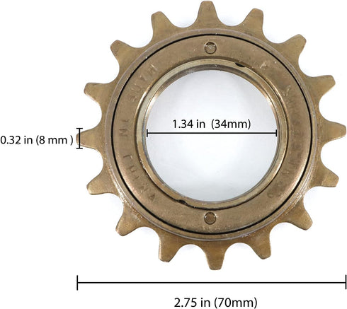 Hycline Single Speed Bike Freewheel: 14T/16T/18T/20T, Compatible with 1/2'' x 1/8'' Bicycle Freewheel Replacement Parts