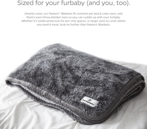 Pet Parents Pawtect Blanket, Premium Waterproof Cat & Dog Blanket with WickQuick & Sherpup Technology, Slate 24x32