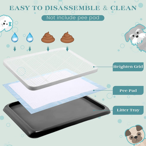 2 Mifoci Pcs Dog Pee Pad Holder Potty Tray Portable Dog Litter Box Toilet Training for Small Medium Large Pet Puppy