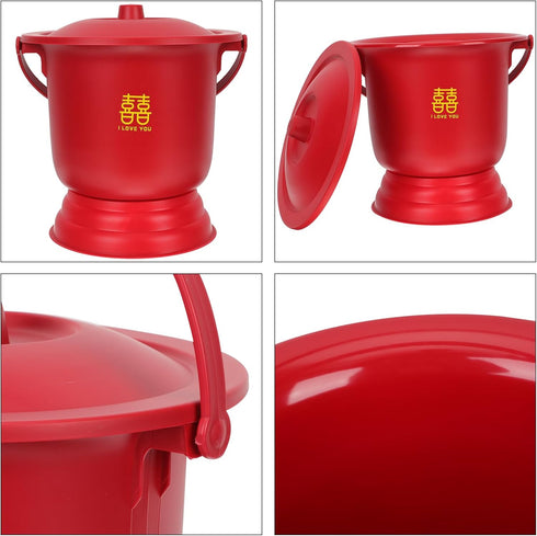 FRCOLOR Spittoon Bucket Portable Urinal Toilet Chamber Pot Enamel Potty Patient Urinal Pot Night Urine Pot Portable