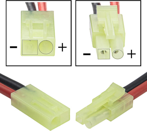 Vgoohobby 3.93" Adapter for Airsoft, 2Pairs Compatible with Mini Tamiya Connector to Deans T Plug Male Female