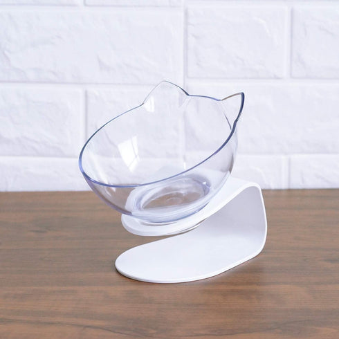 Luck Dawn Cat Elevated Bowl with Raised Stand, 15 Degree Tilted Design Neck Guard Stand for Cats or Small Dogs