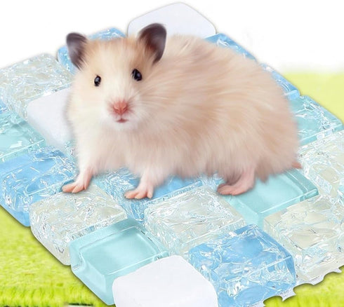 POPETPOP Rabbits Cooling Mat, Rabbit Cooling Pad: 2Pcs Hamster Cooling Mat for Summer Self Cooling for Rabbit, Bunny,