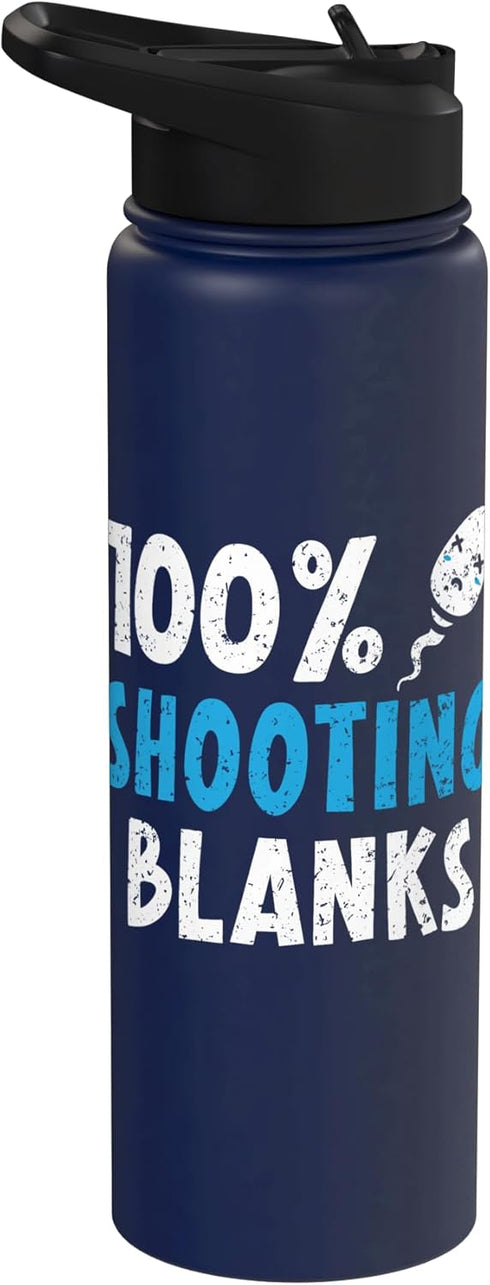 Vasectomy Birth Control SteMi Apparel 100% Shooting Blanks Vaectomy Survivor Birth Control Stainless Steel Insulated Water Bottle