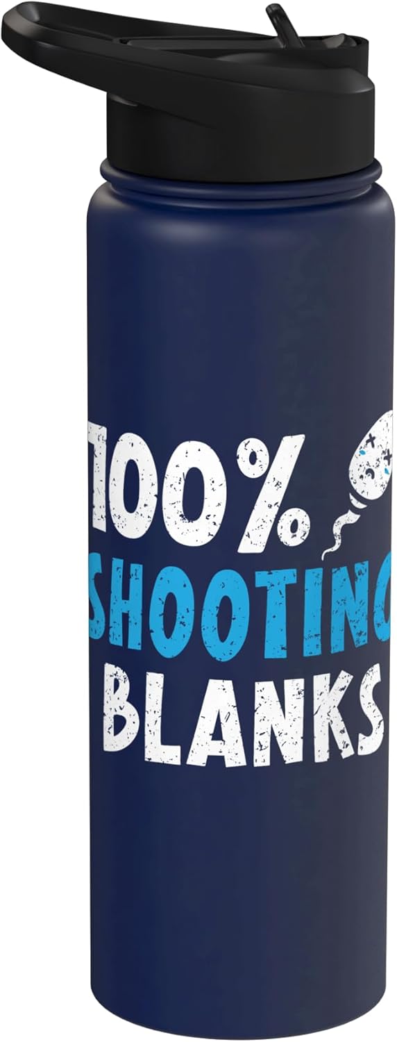 Vasectomy Birth Control SteMi Apparel 100% Shooting Blanks Vaectomy Survivor Birth Control Stainless Steel Insulated Water Bottle