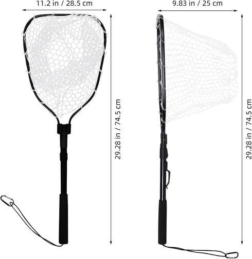 GALPADA Foldable Fishing Net for Freshwater and Saltwater Portable Lightweight Shrimp and Fish Catch Net with Silicone