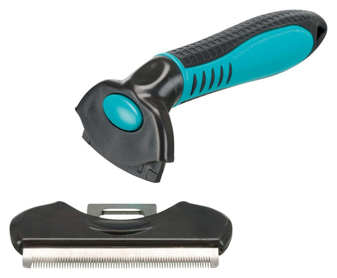 TRIXIE Pet Deshedding and Grooming Tool for Medium and Large Dogs, 4" x 6" (11x15cm)
