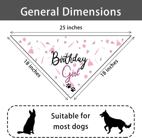 Happy Birthday Dog Bandana for Girls, Dog Birthday Bandana Pet Accessories for Large Dog Lovers