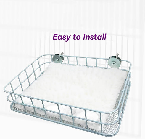 JSLZF Hammock Rat Bed, Cage Platform Accessories, Metal Ferret with Mat, Chew Proof Hanging Squirrel Ledge, Small