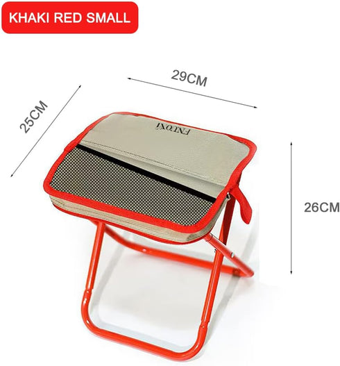 Generic 2-in-1 25x29x26cm, Portable Folding Stool with Crossbody Carry, Converts to Bag with Mesh Storage, Oxford