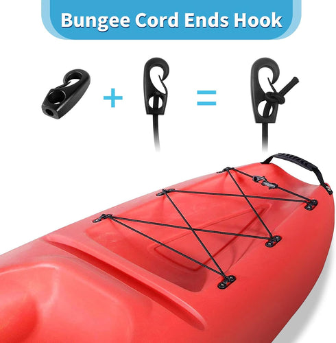 Kayak Deck Rigging Kit, 8 Feet Bungee Cord with Hooks and Fishing D-Ring for Kayak Boat Canoe