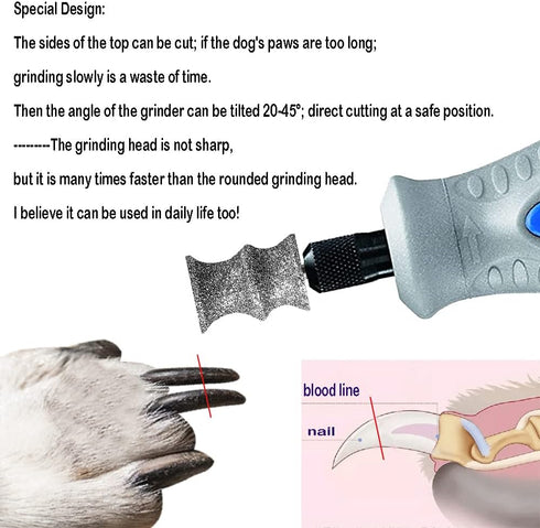 Diamond Dremel Dog Nail Grinder Bits, 1/8'' Attachment, 2-Pack for Pet Nail Care