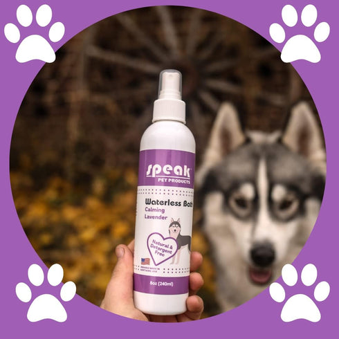Natural Waterless Bath Spray for Dogs, Calming Lavender, 8oz