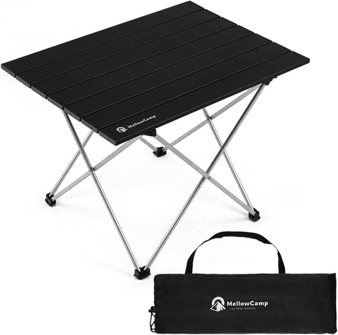 MellowCamp Camping Side Table, Ultralight Aluminum Folding Table, Small Compact Portable Ideal