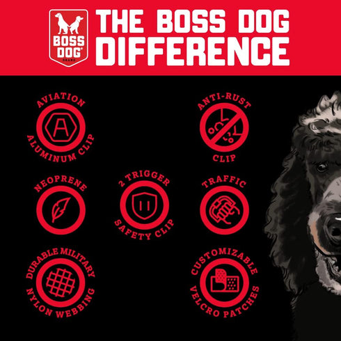 Boss Dog Tactical Leash, 4 Foot, 1.25" Wide in Red