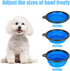 Pack of 2 Large Size Collapsible Dog Bowl, Food Grade Silicone BPA Free, with Carabiner Clip Foldable Expandable Cup Dish for Pet Cat Food Water Feeding Portable Travel Bowl (Blue & Red)