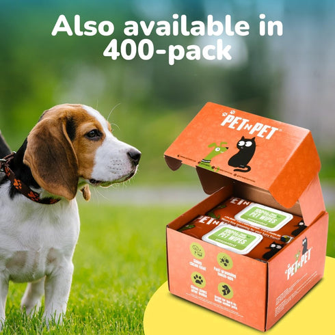 PET N PET 100% Plant Based Dog Wipes - 100 Counts Hypoallergenic Unscented Cleaning Wipes for Pets