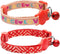 Blueberry Pet Pack of 2 Cat Collars, Adjustable Breakaway with Bell, Love Peace Theme & Salmon Pink Geometry