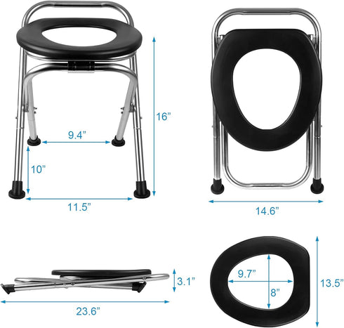 DSUWAZU Portable Toilet for Camping, Portable Toilet Seat, Portable Toilet Travel, Stainless Steel Portable Toilet