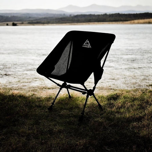 AVIVA Sports 3-in-1 Backpacking 3 lbs Camping Chair, Trekking Poles & Mounted Flashlight All-in-One Kit Small & Weighs