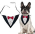 Dog Tuxedo Collar with Bowtie - Adjustable Formal Neckerchief for Wedding Party for Pets, Red