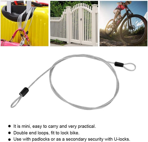 Yctze Scooter Security Lock - Cycling Sports Internal Steel Wire and External Plastic Loop Cable