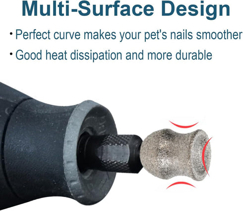 Dog Nail Grinder Bits for Dremel - Diamond Dremel Dog Nail Grinder Attachment, 1/8" Dog Nail Dremel Bits, Safe and