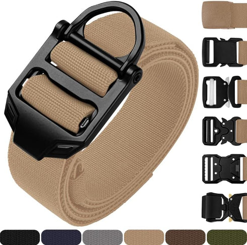 TECEUM Tactical Belt – Coyote B4 S, Heavy-Duty Military Work Hiking Rigger Utility EDC Men’s Belts with Quick-Release