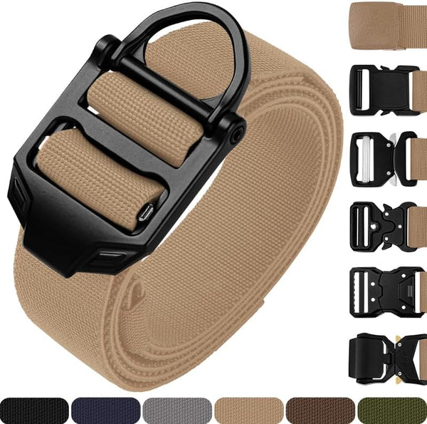 TECEUM Tactical Belt – Coyote B4 S, Heavy-Duty Military Work Hiking Rigger Utility EDC Men’s Belts with Quick-Release