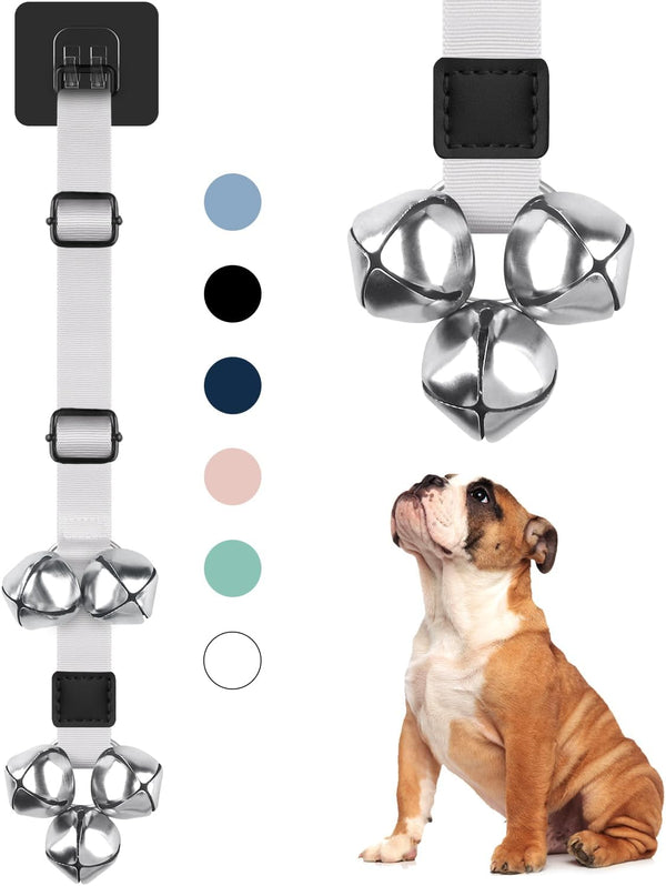 Dog Bells to Go Outside - Premium Quality Adjustable Dog Door Bell, Buckle Attached for Doorknob or Anywhere