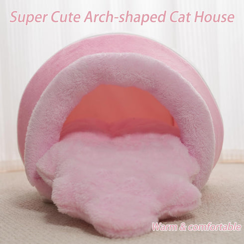 Romaneco Honey Pot Cat Cave Bed, Soft and Thick Rebound Sponge Pet Nest with Removable & Washable Cushion, Cute Cartoon