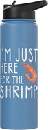 Funny Seafood Eater Shirts I'm Just Here For The Shrimp - Crawfish Crab Seafood Lover Stainless Steel Insulated Water