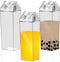 TINSKY 3 Pcs Milk Carton Clear Water Bottle Plastic Milk Carton Container Reusable