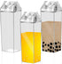 TINSKY 3 Pcs Milk Carton Clear Water Bottle Plastic Milk Carton Container Reusable