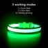 YFbrite Light up Dog Collar, USB Rechargeable LED Puppy Collar for Night Walking (Green, Large)