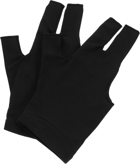 Vaguelly Breathable Fingerless Nylon Billiard Gloves, Wear-Resistant Three-Finger Sports Gloves for Pool