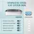 IKITCHEN Stainless Steel Cat Litter Box, Large Metal Litter Box for Cats and Rabbits, 19.5"L x 13.5"W x 6"H