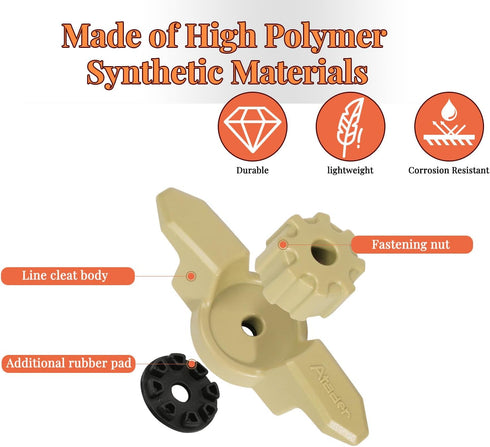 Kayak Anchor Cleat for Track Mount, Standard Kayak Cleat for Rail Mount Accessories