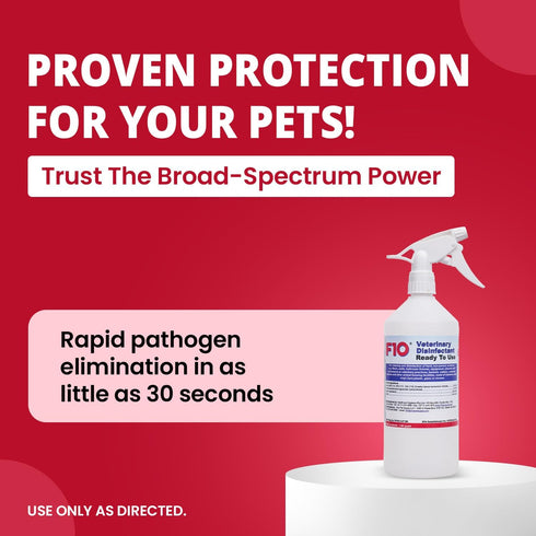 F10 1 (1.06qt) Ready To Use All Purpose Disinfectant for Kennels, Litter Box, Cage, Terrariums, Habitats, Vet Practices