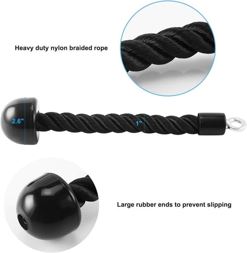 Pull Down Rope Single Grip Attachment for Tricep Bicep Exercise on Cable Machines for Gym Workouts