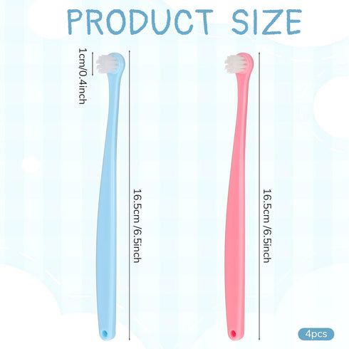 Josojoou 4PCS Packaged, Small Dog Toothbrush, Mini Head Soft Pet Toothbrush, Ergonomic Cat Tooth Brush for Puppies