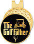 The Golf Father Black Gold Golf Ball Marker with Magnetic Hat Clip, Funny Golf Gifts for Men, Dad, Grandpa