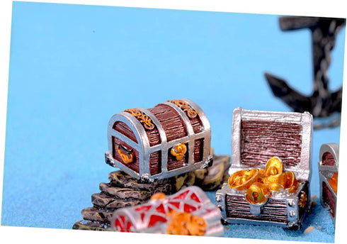 4Pcs Mini Treasure Chest Aquarium Decorations, Fun Fish Tank Air Decorations, Pearlescent Gift