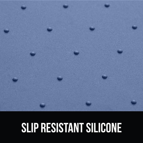Gorilla Grip 100% Waterproof Raised Edge Silicone Pet Feeding Mat - Dog Cat Food Mats Protect Floors, 16x10, Blue