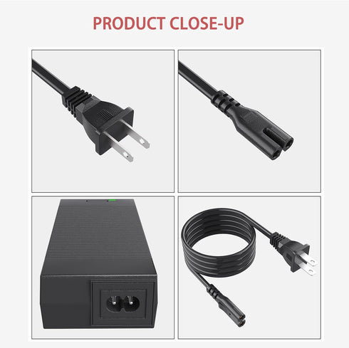 Qoovi 42V 2A 7-in-1 36V UL Certified Electric Scooter Charger with Plugs for Electric Bike Lithium Battery,Compatible