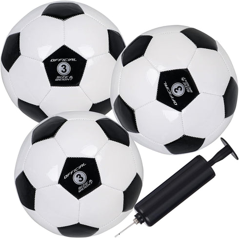 Kids Soccer Ball Sizes 3, Traditional Practice Balls for Youth, Indoor Outdoor Match