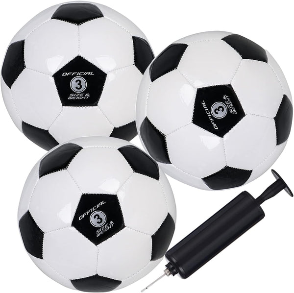 Kids Soccer Ball Sizes 3, Traditional Practice Balls for Youth, Indoor Outdoor Match