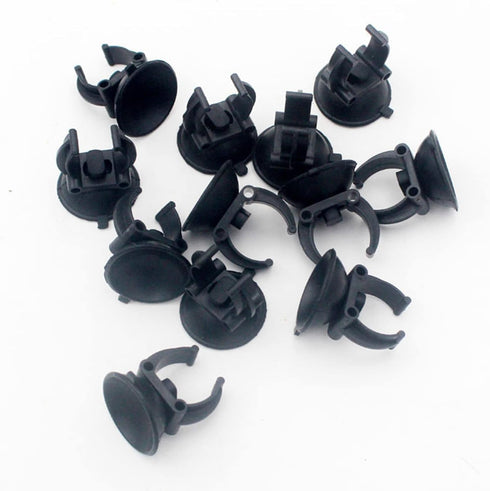 Aquarium Heater Holder Suction Cup Clip - Black for Fish Tube Hose Plant Decoration (Sucker Dia 1.34", Clip Dia 0.9)
