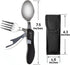 Orblue 4-in-1 Camping Utensils, 2-Pack Portable Stainless Steel Spoon, Fork, Knife & Bottle Opener Combo